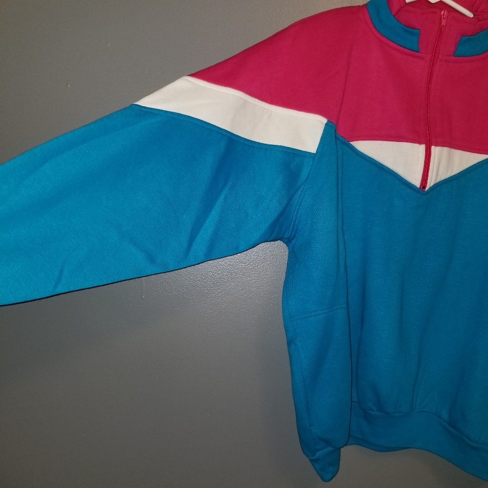 VTG 80's 90's Mister Noah Plus tri-color block pullover sweatshirt size 20W - Picture 4 of 11